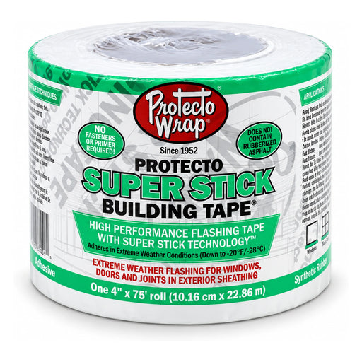 Protecto Wrap Super Stick Building Tape, 4 in. x 75 ft.