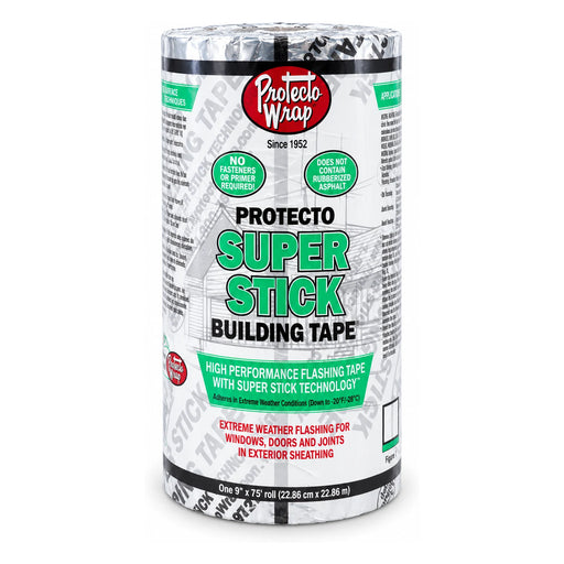 Protecto Wrap Super Stick Building Tape, 9 in. x 75 ft.