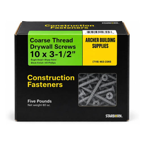 Starborn #10 x 3-1/2 in. Coarse Thread Drywall Screws, 5 lb. Box