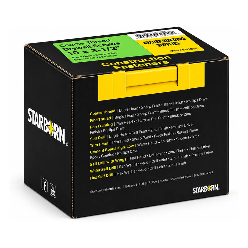 Starborn #10 x 3-1/2 in. Coarse Thread Drywall Screws, 5 lb. Box - view 2