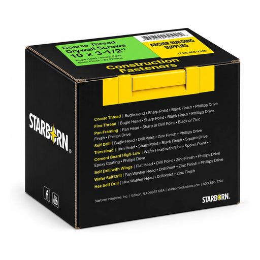 Starborn #10 x 3-1/2 in. Coarse Thread Drywall Screws, 5 lb. Box - view 2