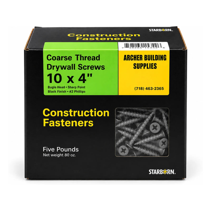 Starborn #10 x 4 in. Coarse Thread Drywall Screws, 5 lb. Box