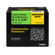 Starborn #6 x 1-1/4 in. Coarse Thread Drywall Screws, 5 lb. Box