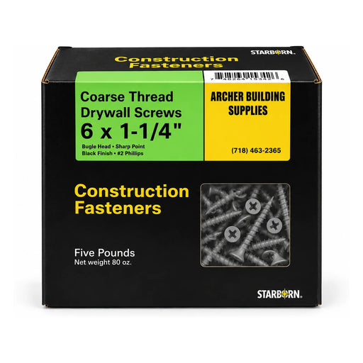 Starborn #6 x 1-1/4 in. Coarse Thread Drywall Screws, 5 lb. Box