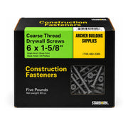 Starborn #6 x 1-5/8 in. Coarse Thread Drywall Screws, 5 lb. Box