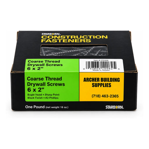 Starborn #6 x 2 in. Coarse Thread Drywall Screws, 1 lb. Box