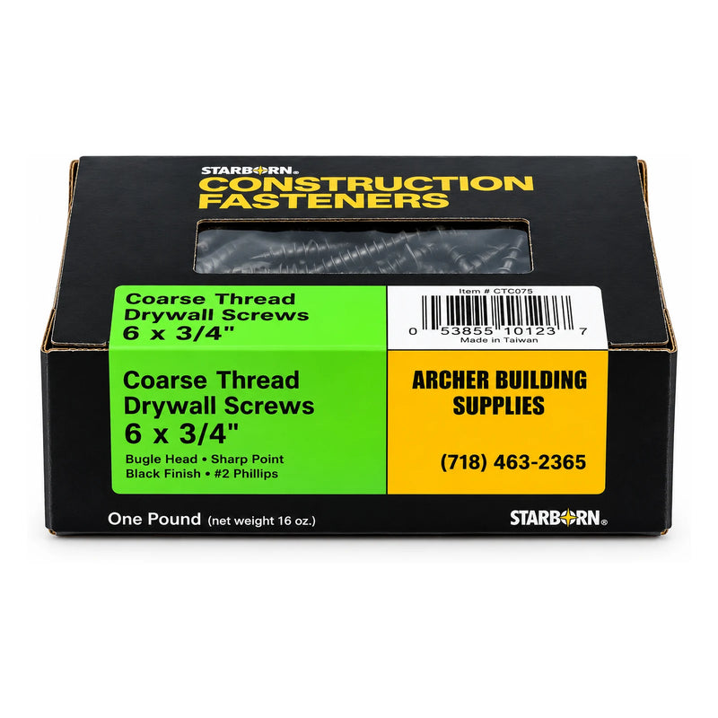 Starborn #6 x 3/4 in. Coarse Thread Drywall Screws, 1 lb. Box