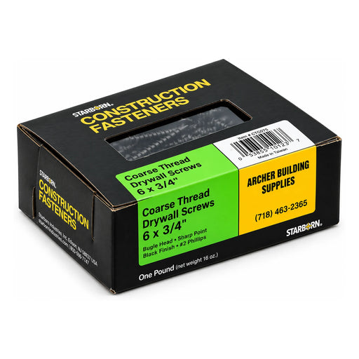 Starborn #6 x 3/4 in. Coarse Thread Drywall Screws, 1 lb. Box - view 2