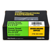 Starborn #8 x 2-1/2 in. Coarse Thread Drywall Screws, 1 lb. Box