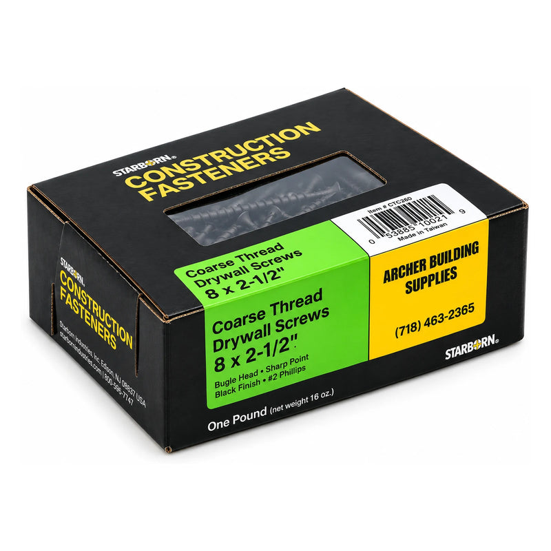 Starborn #8 x 2-1/2 in. Coarse Thread Drywall Screws, 1 lb. Box - view 2