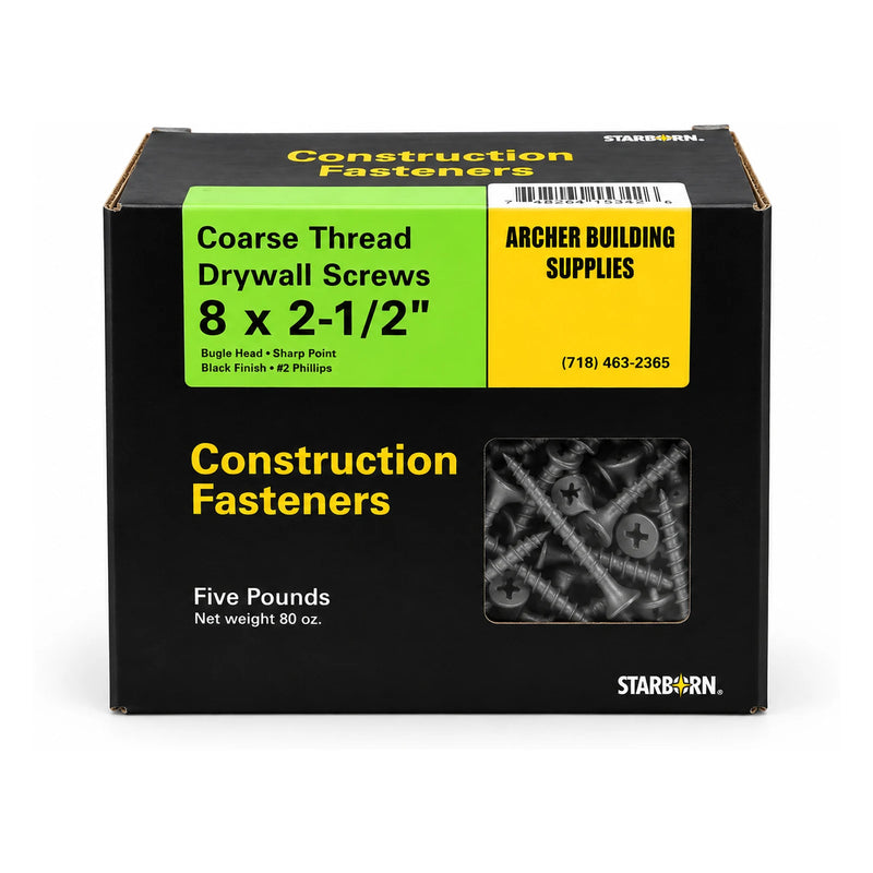 Starborn #8 x 2-1/2 in. Coarse Thread Drywall Screws, 5 lb. Box