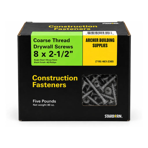 Starborn #8 x 2-1/2 in. Coarse Thread Drywall Screws, 5 lb. Box