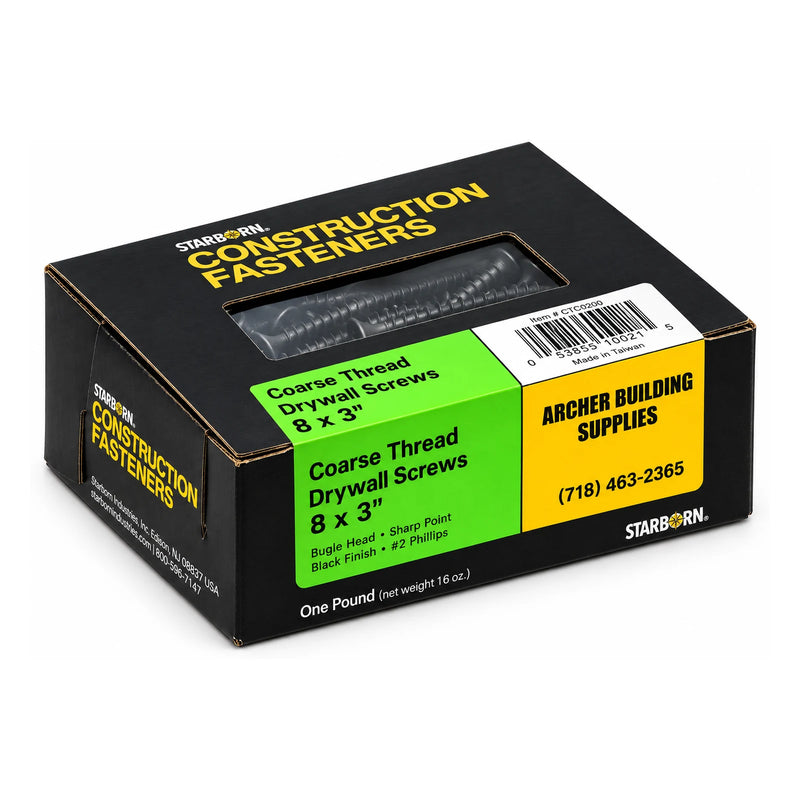 Starborn #8 x 3 in. Coarse Thread Drywall Screws, 1 lb. Box - view 2