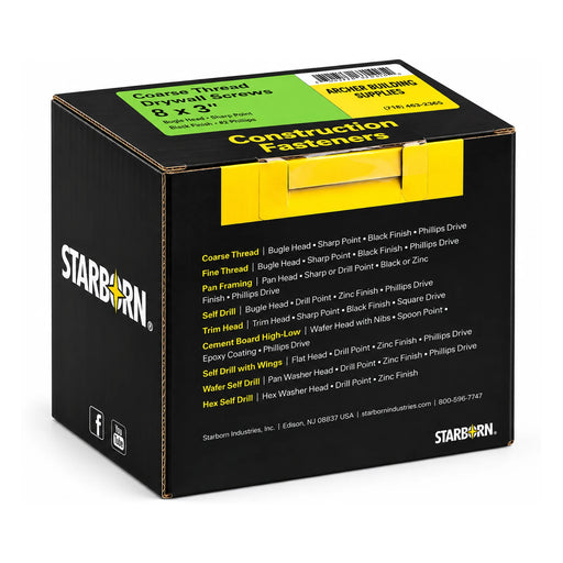 Starborn #8 x 3 in. Coarse Thread Drywall Screws, 5 lb. Box - view 2