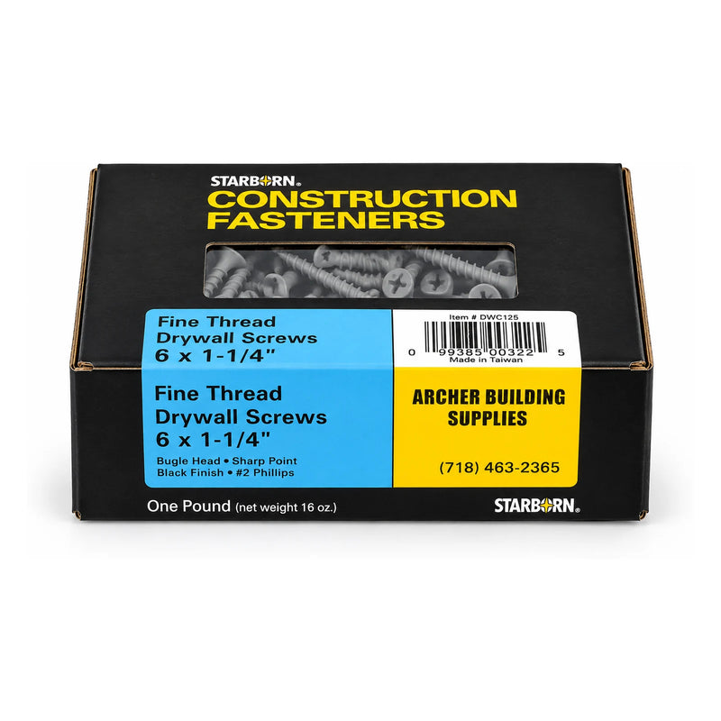 Starborn #6 x 1-1/4 in. Fine Thread Drywall Screws, 1 lb. Box