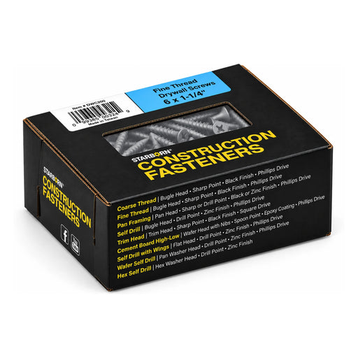 Starborn #6 x 1-1/4 in. Fine Thread Drywall Screws, 1 lb. Box - view 2