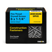 Starborn #6 x 1-1/4 in. Fine Thread Drywall Screws, 5 lb. Box