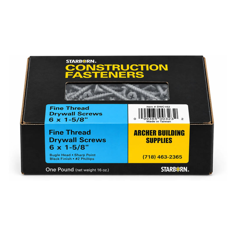 Starborn #6 x 1-5/8 in. Fine Thread Drywall Screws, 1 lb. Box
