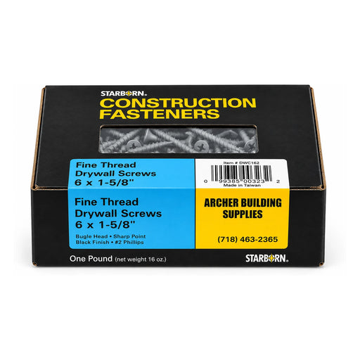 Starborn #6 x 1-5/8 in. Fine Thread Drywall Screws, 1 lb. Box