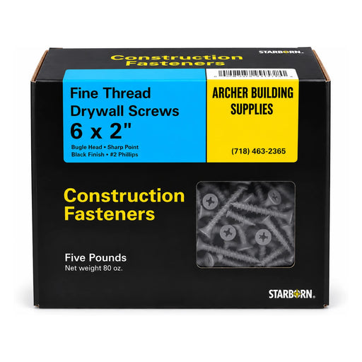 Starborn #6 x 2 in. Fine Thread Drywall Screws, 5 lb. Box