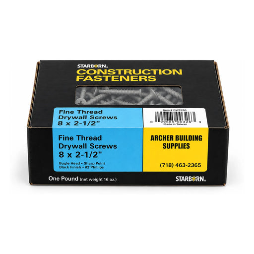 Starborn #8 x 2-1/2 in. Fine Thread Drywall Screws, 1 lb. Box
