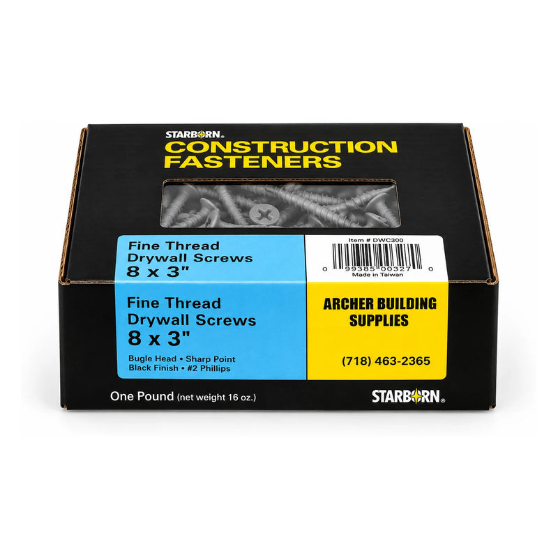 Starborn #8 x 3 in. Fine Thread Drywall Screws, 1 lb. Box