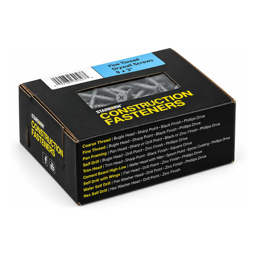 Starborn #8 x 3 in. Fine Thread Drywall Screws, 1 lb. Box - view 2