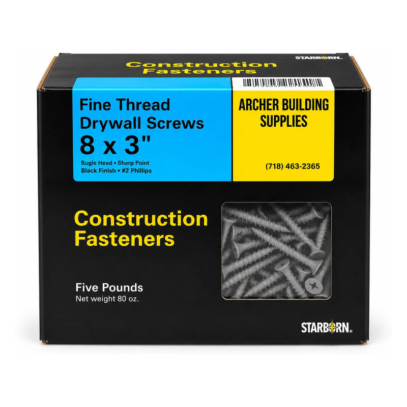 Starborn #8 x 3 in. Fine Thread Drywall Screws, 5 lb. Box