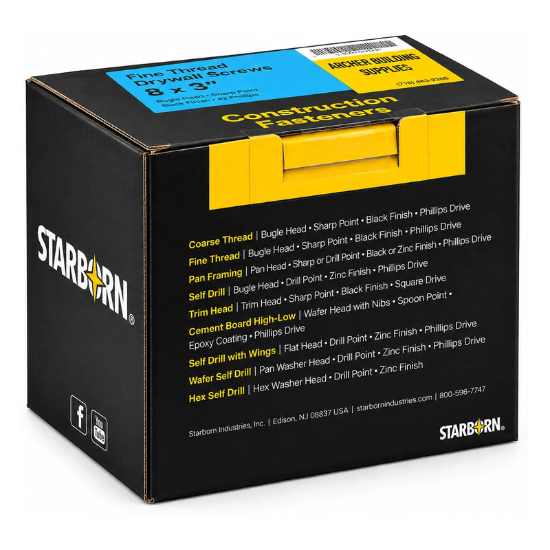 Starborn #8 x 3 in. Fine Thread Drywall Screws, 5 lb. Box - view 2