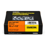 Starborn #10 x 1-1/2 in. Hex Self-Drilling Screws, 1 lb. Box
