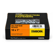 Starborn #10 x 1 in. Hex Self-Drilling Screws, 1 lb. Box
