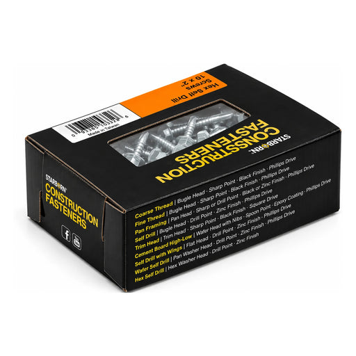 Starborn #10 x 2 in. Hex Self-Drilling Screws, 1 lb. Box - view 2