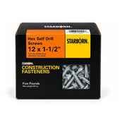 Starborn #12 x 1-1/2 in. Hex Self-Drilling Screws, 5 lb. Box