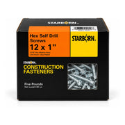 Starborn #12 x 1 in. Hex Self-Drilling Screws, 5 lb. Box