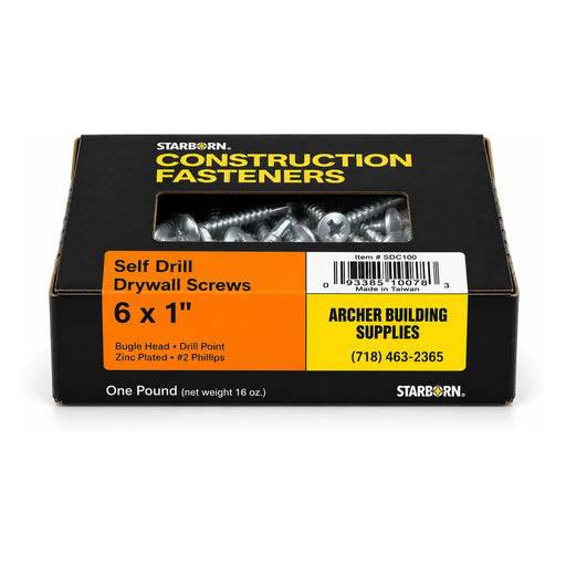 Starborn #6 x 1 in. Self-Drilling Drywall Screws, 1 lb. Box