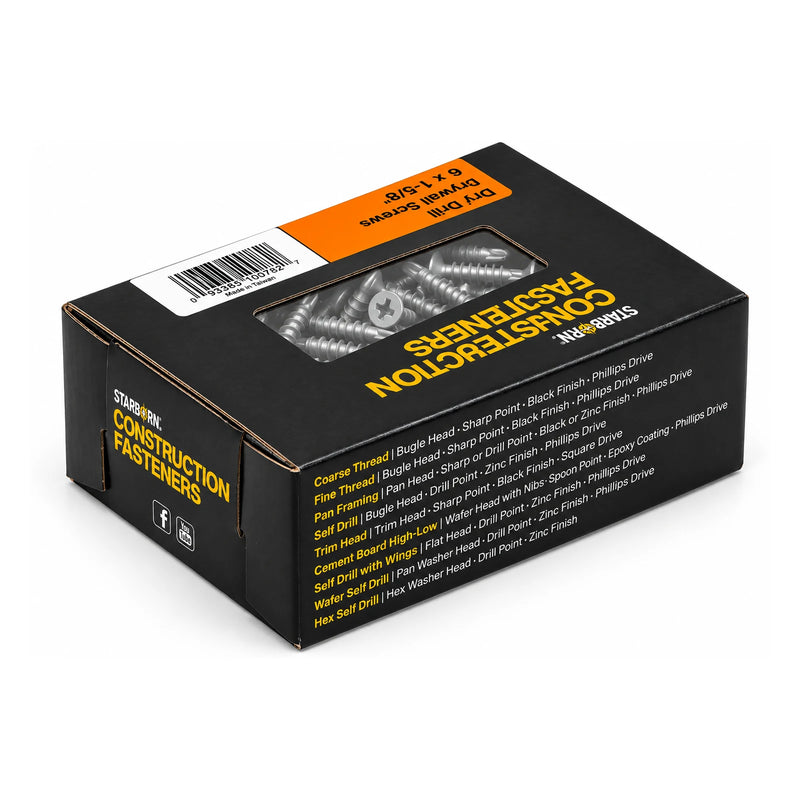 Starborn #6 x 1-5/8 in. Self-Drilling Drywall Screws, 5 lb. Box - view 2