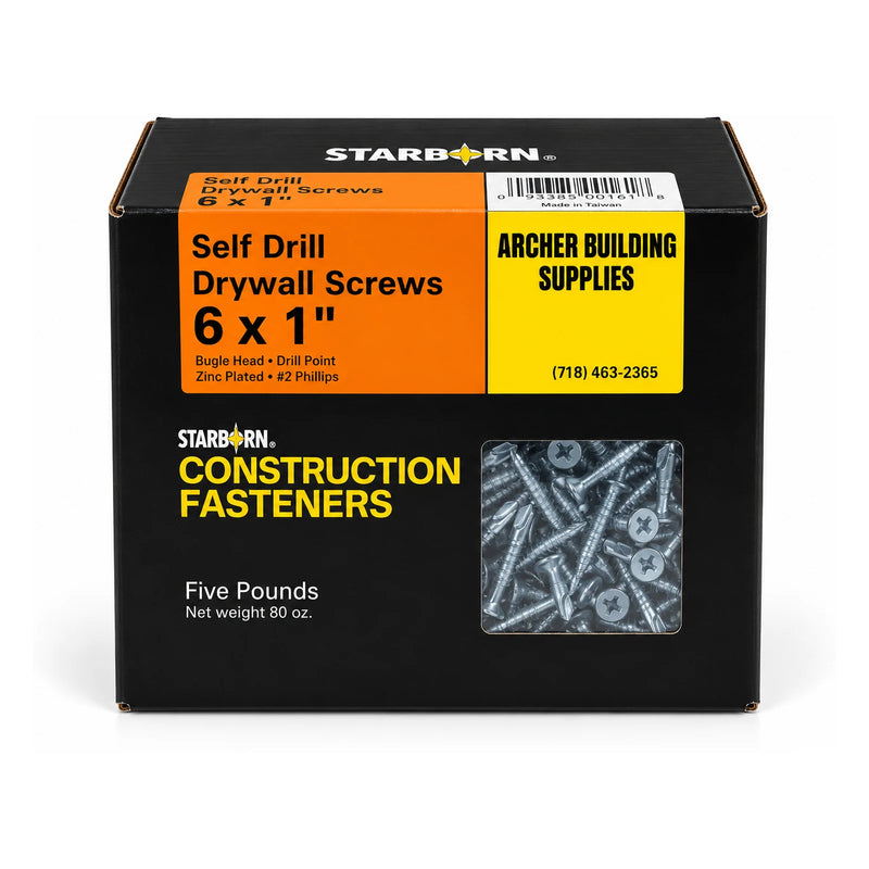 Starborn #6 x 1 in. Self-Drilling Drywall Screws, 5 lb. Box