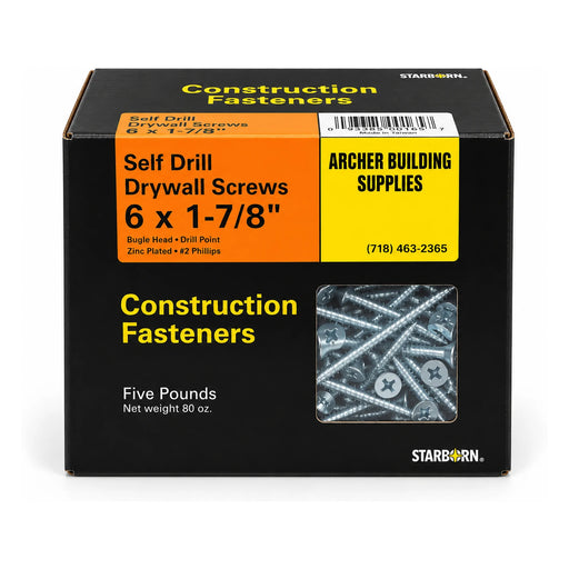 Starborn #6 x 1-7/8 in. Self-Drilling Drywall Screws, 5 lb. Box