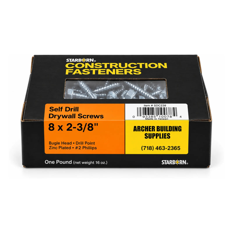 Starborn #8 x 2-3/8 in. Self-Drilling Drywall Screws, 1 lb. Box