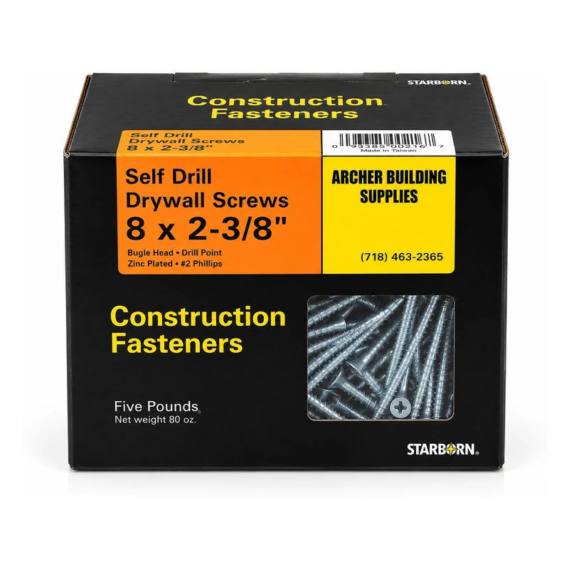 Starborn #8 x 2-3/8 in. Self-Drilling Drywall Screws, 5 lb. Box