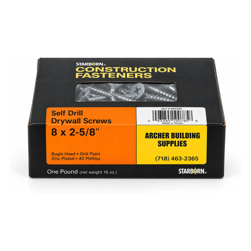 Starborn #8 x 2-5/8 in. Self-Drilling Drywall Screws, 1 lb. Box