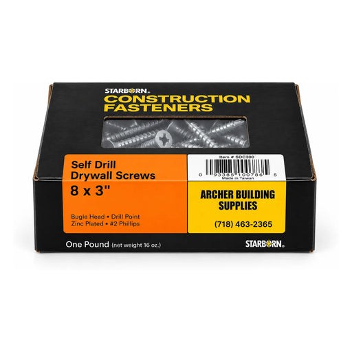 Starborn #8 x 3 in. Self-Drilling Drywall Screws, 1 lb. Box