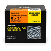 Starborn #8 x 3 in. Self-Drilling Drywall Screws, 5 lb. Box