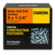 Starborn #8 x 1-1/4 in. Wafer Head Self-Drilling Screws, 5 lb. Box