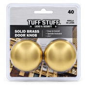 Tuff Stuff Solid Brass Door Knob, 2-1/4 in.