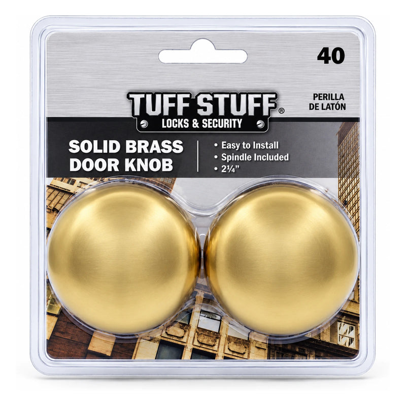 Tuff Stuff Solid Brass Door Knob, 2-1/4 in.