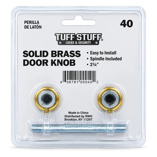 Tuff Stuff Solid Brass Door Knob, 2-1/4 in. - view 2
